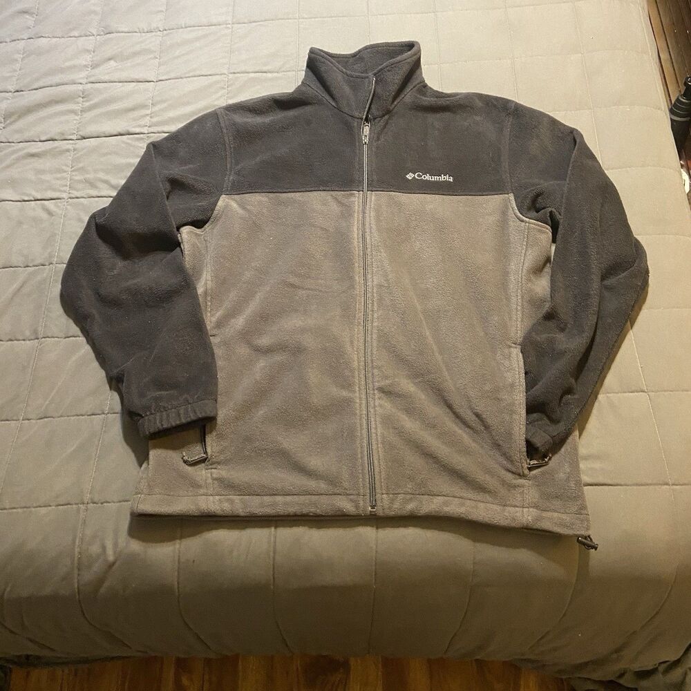 Columbia fleece zip up jacket Black and Grey size L unisex